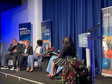 Members of a town hall panel speaking 